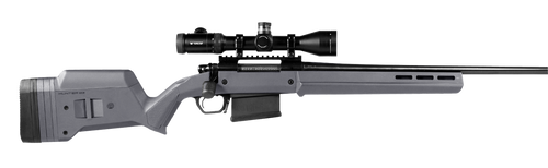 Magpul MAG931-GRY Hunter American Stock Fixed with Aluminum Bedding & Adjustable Comb Stealth Gray Synthetic for Ruger American SA