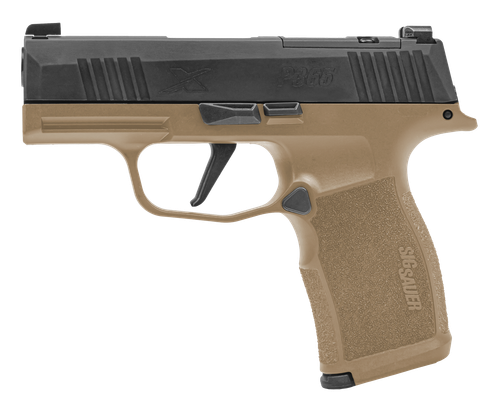 Sig Sauer 365X9CTXR3P P365X  Micro-Compact Frame 9mm Luger 12+1 3.10" Steel Barrel, Optic Ready/Serrated Slide, Coyote Tan Stainless Steel Frame w/Accessory Rail, Polymer Grip