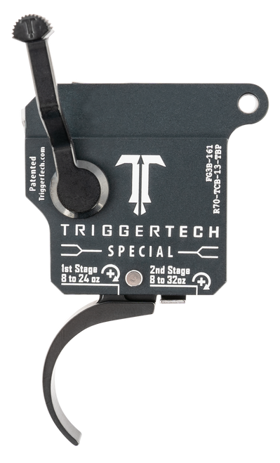 TriggerTech R70TCB13TBP Special  Two-Stage Pro Curved Trigger with 1-3.50 lbs Draw Weight & Matte Gray w/Black Parts Finish for Remington 700 Right