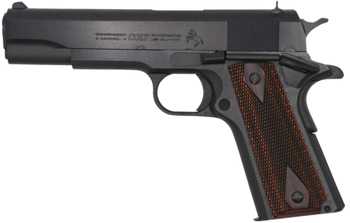 Colt Mfg O1911C38RB Government  38 Super 9+1 5" National Match Barrel, Blued Carbon Steel Serrated Slide, Blued Carbon Steel Frame w/Beavertail