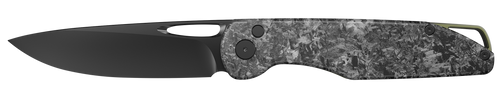 Outdoor Edge KN1C Kaytan  3.30" Drop Point Plain Black Oxide 8Cr13MoV SS Blade Carbon Fiber Handle