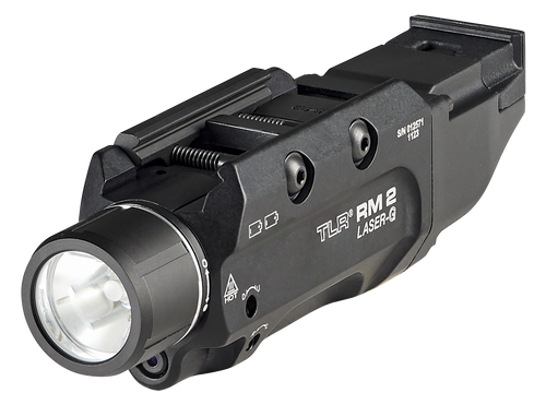 Streamlight 69454 TLR-2 RM w/Laser Black Anodized Aluminum, 1,000 Lumens White LED Bulb/Green Laser, 297 Meters Beam, Picatinny Rail Mount