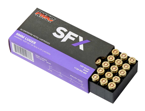 PMC 9SFX SFx  9mmLuger 124gr StarFire Hollow Point 50 Per Box/20 Case