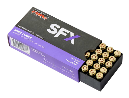 PMC 9SFX SFx  9mmLuger 124gr StarFire Hollow Point 50 Per Box/20 Case