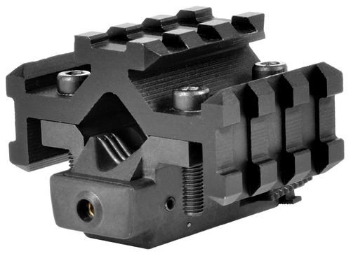 NcStar ATRLS Tri-Rail Universal Barrel Mount  Black Anodized Red Laser