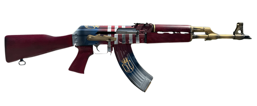 Zastava Arms Usa ZR7762AMS ZPAP M70 Limited Edition 7.62x39mm 30+1 16.30" 24K Gold Plated Barrel, Red/White/Blue 1.5mm Bulged Trunnion Receiver, Serbian Red Wood Furniture