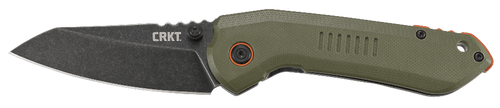 CRKT 6280 Overland  3" Folding Sheepsfoot Plain Stonewashed 8Cr13MoV SS Blade/ Green G10/SS Handle Includes Pocket Clip