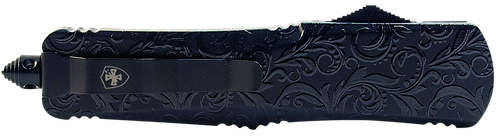 Templar Knife MMDG131 Gen II Maiden Gloss Slim 3.43" OTF Dagger Plain Black Oxide Stonewashed 440C SS Blade, 5.05" Black Gloss Aluminum Handle, Glass Breaker