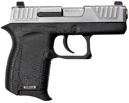 Diamondback DB0100E022 DB380 Gen4 Micro-Compact Frame 380 ACP 6+1, 2.80" Stainless Steel Barrel, Nickel Boron Serrated Stainless Steel Slide, Black Polymer Frame w/Beavertail & Grip