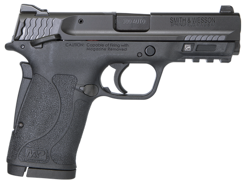 Smith & Wesson 11663 M&P Shield EZ Micro-Compact Frame 380 ACP 8+1, 3.67" Black Armornite Steel Barrel & Serrated Slide, Matte Black Polymer Frame w/Picatinny Rail, Thumb/Grip Safety, Ambidextrous