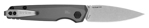 Kershaw 7551 Launch 18 Automatic 2.79" Folding Spear Point Plain Stonewashed CPM 154 SS Blade, Gray Anodized w/Black Oxide Hardware Aluminum Handle, Includes Pocket Clip