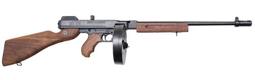 Thompson T1DH 1927A-1 Deluxe 45 ACP Caliber with 18" Barrel, 10+1 Capacity (Drum), Color Case Hardened Metal Finish, American Walnut Wood Stock Grip Right Hand