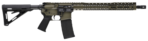 Black Rain Ordnance BROWTPBGB Spec 15+ We The People 5.56x45mm NATO 30+1 16", Green Battleworn with Deep Engraving, 15" Slim M-LOK, Magpul Grip/Carbine Stock, Castle Flash Hider