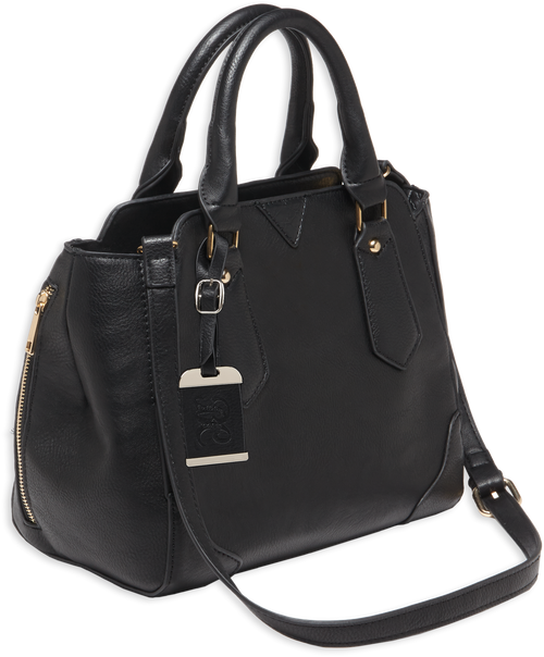 Bulldog BDP020 Satchel Purse w/Holster Black Leather for Small Autos & Revolvers Ambidextrous Hand