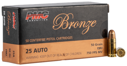 PMC 25A Bronze  25ACP 50gr Full Metal Jacket 50 Per Box/20 Case