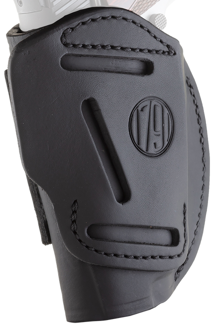 1791 Gunleather 4WH1SBLR 4-Way  IWB/OWB 01 Stealth Black Leather Belt Clip Fits 3-4" Barrel 1911