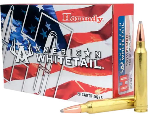 Hornady 8204 American Whitetail  300WinMag 150gr InterLock Spire Point 20 Per Box/10 Case
