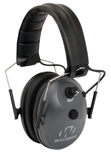 Walker's GWPWLK1MEM Single Mic Electronic Muff 24 dB Over the Head Gray/Black Polymer