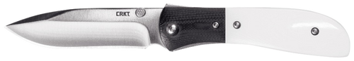 CRKT M4-02M M4-02M  3.25" Plain Satin 8Cr13MoV SS Blade Black/White Resin Infused Fiber w/G10 Bolster Handle Includes Pocket Clip