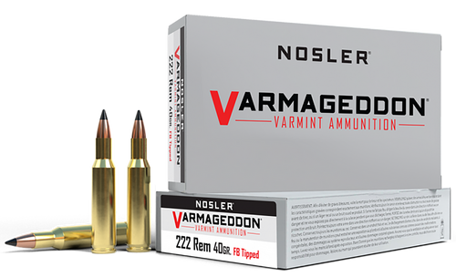 Nosler 65135 Varmageddon  222Rem 40gr Flat Base Tipped 20 Per Box/20 Case