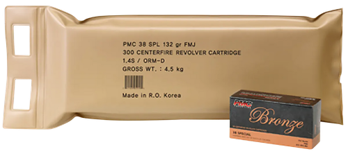 PMC 38GBP Bronze Battle Pack 38Special 132gr Full Metal Jacket 300 Per Box/3 Case