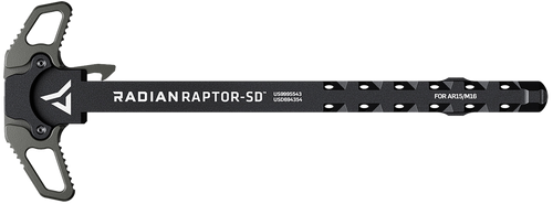 Radian Weapons R0561 Raptor SD Ambi Charging Handle, Radian Gray, Gas Ported Shaft, Fits Mil-Spec AR-15/M16 Platform