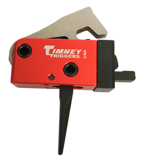 Timney Triggers 682ST PCC Trigger  Two-Stage Straight Trigger with 2 lbs Draw Weight & Black/Red Finish for AR-Platform