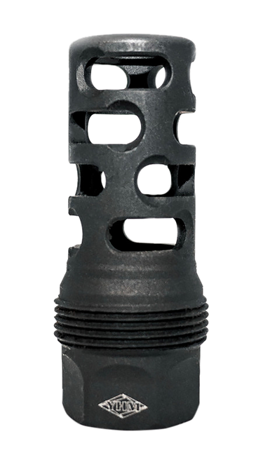 Yankee Hill 4405MB28 sRx Q.D. Muzzle Brake Long Black Phosphate Steel with 1/2"-28 tpi, 9mm, 2.30" OAL & 9.375" Diameter for sRx Adapters