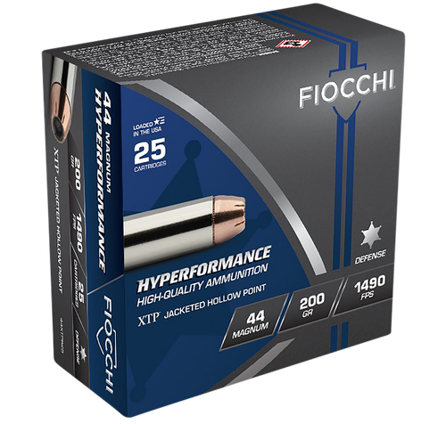 Fiocchi 44XTPB25 Hyperformance  44RemMag 200gr Hornady XTP Hollow Point 25 Per Box/20 Case