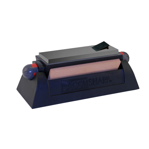 AccuSharp 064C Tri-Stone Sharpening System Coarse/Medium/Fine Alumina-Oxide Sharpener Rubber Handle Black