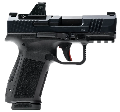 Canik HG7882VN Mete MC9L w/Optic 17+1 9mm Luger Black Sub-Compact Frame 3.18" Steel Barrel Black, Nitride Serrated Steel Slide, Black Polymer Frame w/Picatinny Rail, MeCanik MO1 Red Dot