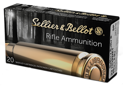 Sellier & Bellot SB22HB Rifle  22Hornet 45gr Soft Point 20 Per Box/90 Case