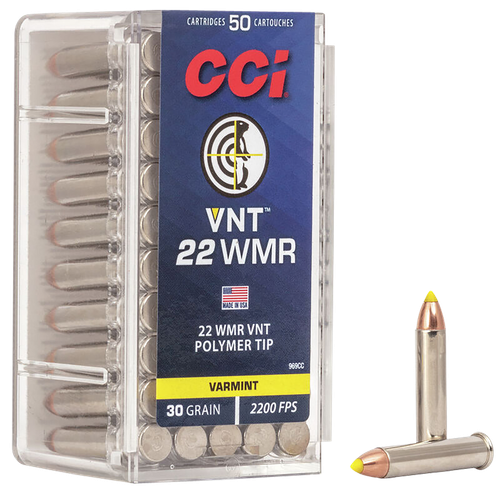 CCI 969CC VNT Rimfire 22WMR 30gr Varmint Tipped 50 Per Box/40 Case