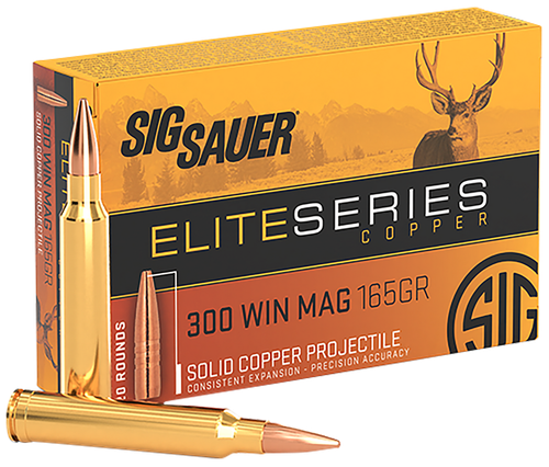 Sig Sauer E3WMH120 Elite Copper Hunting  300WinMag 165gr Copper Solid 20 Per Box/10 Case