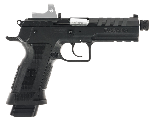 Tanfoglio TFFDT9RS Force Duty Tactical 9mm Luger 20+1 4.90" Stainless Threaded Barrel, Black Steel Optic Ready/Serrated Slide, Black Polymer Frame w/Beavertail & Picatinny Rail, Textured Grip