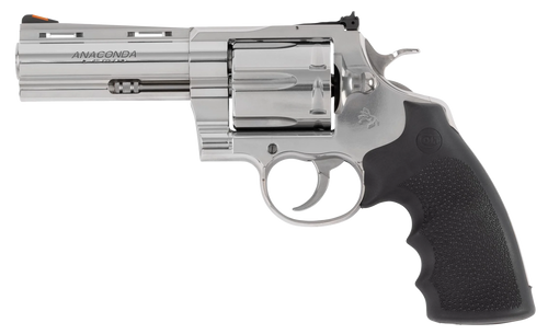 Colt Mfg ANACONDASP4RTS45C Anaconda  45 Colt (Long Colt) 6rd Shot 4.25" Stainless Vent Rib Barrel, Cylinder & Frame, Black Grip