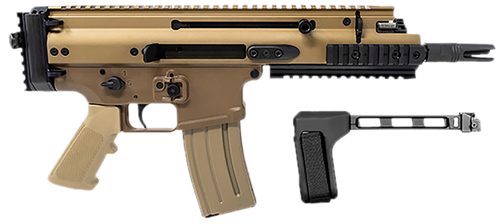 FN 38101883 SCAR 15P 5.56x45mm 30+1 7.50" Black Steel Barrel, Flat Dark Earth Anodized Picatinny Rail Aluminum Receiver, SB Tactical Brace, Ambidextrous