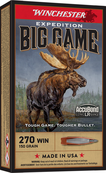 Winchester Ammo S270LR Expedition Big Game Long Range 270Win 150gr Nosler AccuBond Long Range 20 Per Box/10 Case
