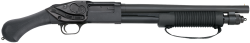 Mossberg 50638 590 Shockwave 12 Gauge Pump 3" 5+1 14.38" Matte Blued Heavy-Walled Barrel, Drilled & Tapped Matte Blued Stainless Steel Receiver, Black Raptor Birdshead Grip, Crimson Trace Lasersaddle
