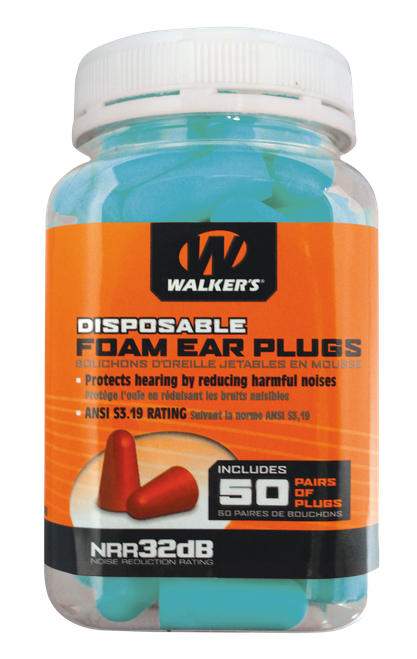 Walker's GWPFP50PKTL Foam Ear Plugs  Foam 32 dB In The Ear Teal Adult 50 Pair