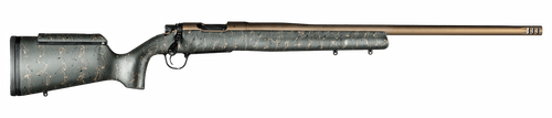 Christensen Arms 8010200601 Mesa Long Range 6.5 Creedmoor 4+1 16.25" Burnt Bronze Cerakote Threaded Barrel & Steel Drilled & Tapped Receiver, Green w/Black/Tan Webbing Adj Cheek Riser Polymer Stock