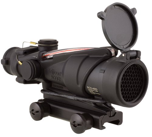 Trijicon 100228 ACOG  Black Hardcoat Anodized 4x32mm Illuminated Red Chevron Reticle