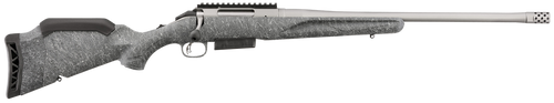 Ruger 46905 American II  Full Size 450 Bushmaster 3+1 20" Gun Metal Gray Cerakote Threaded Barrel & Alloy Steel Receiver w/Picatinny Rail, Gray Splatter Adj LOP Synthetic Stock