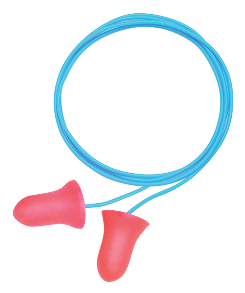 Howard Leight R01180 Corded Ear Plugs Super Leight Foam 33 dB Behind The Neck Red Adult 3 Pair