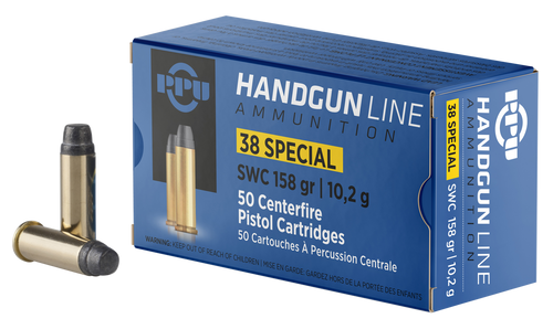 PPU PPH38SS Handgun  38Special 158gr Semi Wadcutter 50 Per Box/10 Case