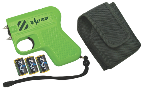 Zap ZAPGUN Zap Gun Stun Gun/Flashlight Range of Close Contact Green Plastic