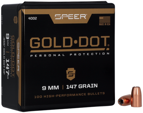 Speer 4002 Gold Dot Personal Protection 9mm 147gr Hollow Point 100 Per Box/5 Case