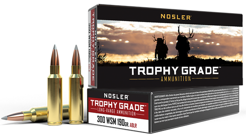 Nosler 60106 Trophy Grade Long-Range 300WSM 190gr Nosler Spitzer AccuBond Long Range 20 Per Box/10 Case