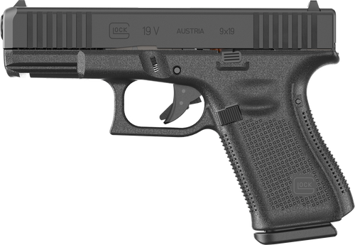 Glock PV1950201 G19 V Compact 9mm Luger 10+1 4.02" Black Barrel & Steel Serrated Slide, Black Polymer Frame w/Accessory Rail, Interchangeable Backstrap