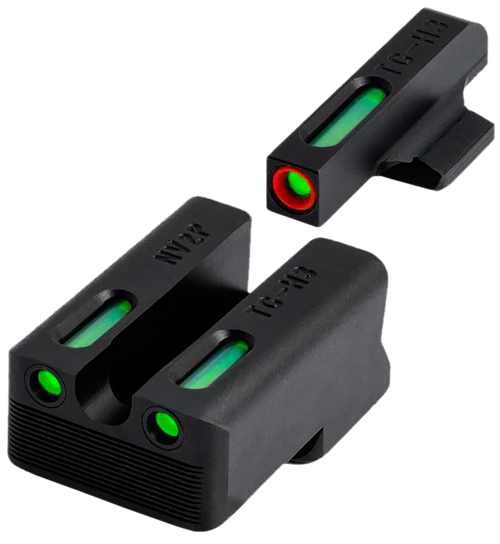 TruGlo TGTG13NV2PC TFX Pro  Green Tritium & Fiber Optic Orange Outline Front Sight Green Tritium & Fiber Optic Rear Sight